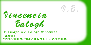 vincencia balogh business card